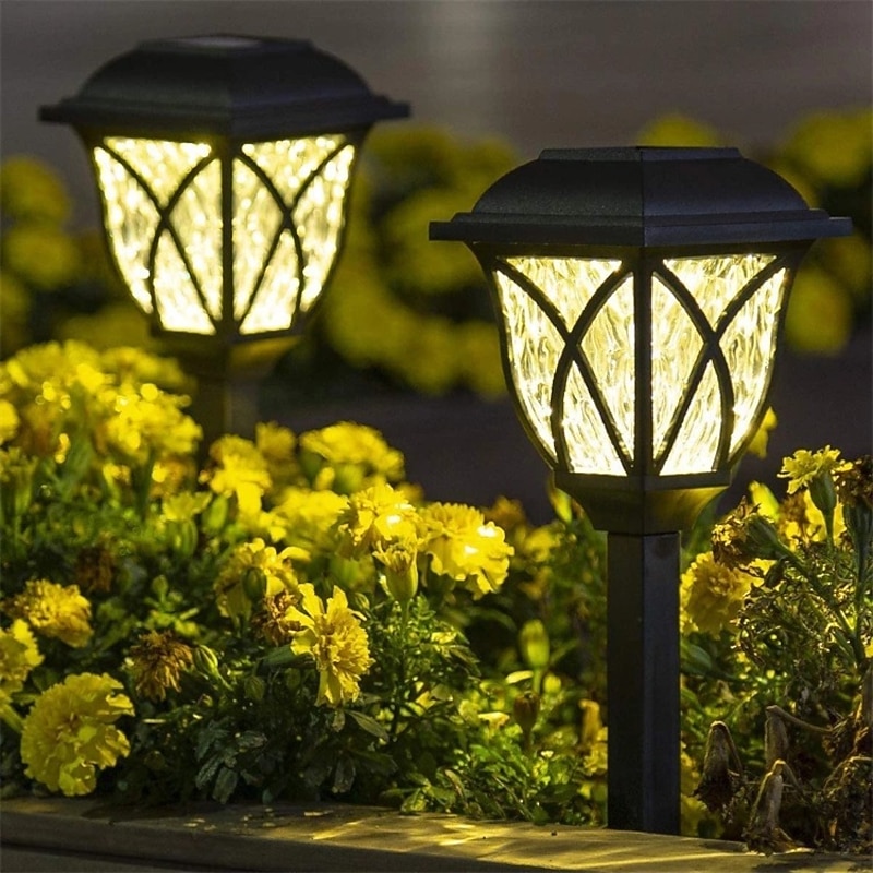 2PCS Solar Pathway Lights Courtyard Light Waterproof Lawn Lights Outdoor Home Decoration Yard Garden Grass Walkway Decoration3