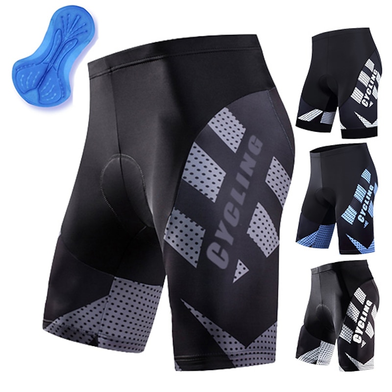 Men's Graphic Cycling Shorts 3D Padded Shorts Bike Padded Shorts / Chamois Bottoms Mountain Bike MTB Road Bike Cycling Sports 3D Pad Quick Dry Moisture Wicking Breathable White Blue Spandex Clothing