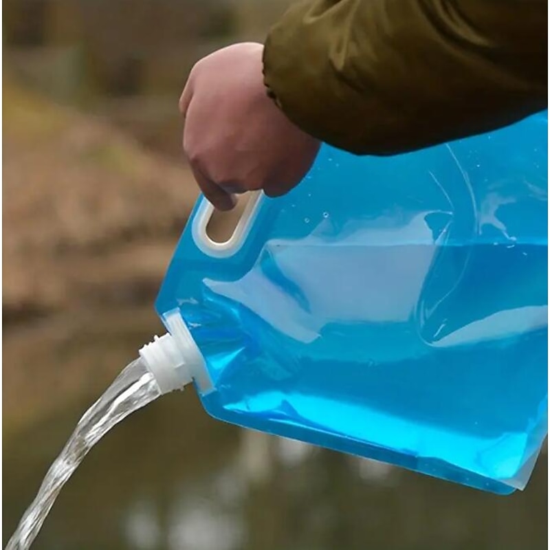 5L/10L Outdoor Camping Water Bag, Portable, Foldable & Collapsible Water Container for Hiking, Picnics, BBQs & More3