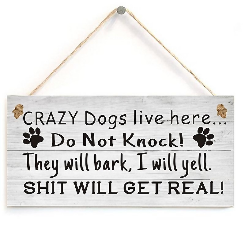 1pc Pet Dog Wall Hanging, Wooden Animal Dog Pattern Plaque Sign Wall Decor Accessories, For Pet Shop Cafe Room Decor Household Items 4''x8'' (10cmx20cm)