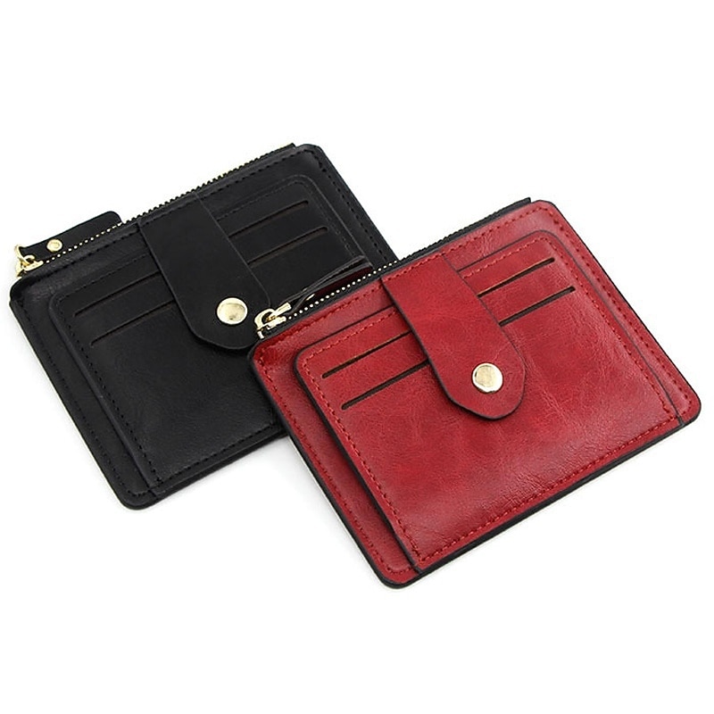 Slim Card Holder Front Pocket RFID Blocking Minimalist Wallet for Women Men PU Leather Wallet 6 Colors4