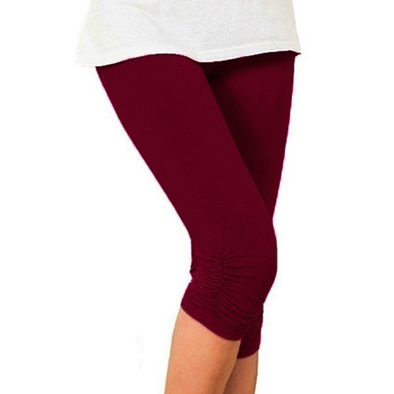 Women's Fashion Capri shorts Calf-Length Pants Casual Weekend Stretchy Plain Tummy Control Butt Lift Mid Waist Skinny Green White Black Blue Gray S M L XL XXL 8