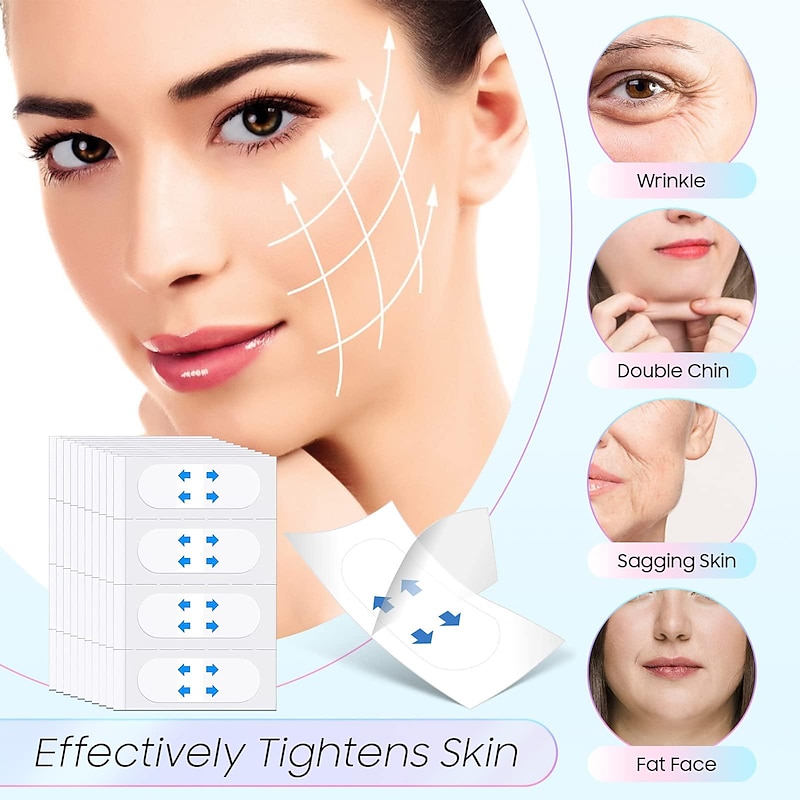 Face Lift Tape Wrinkle Patches - Face Tape Lifting Invisible, Instant Face Lift V-shaped Face, Makeup Tool Smooth Facial Double Chin Wrinkles Lift Saggy Skin, Face Lifter Tape Waterproof2