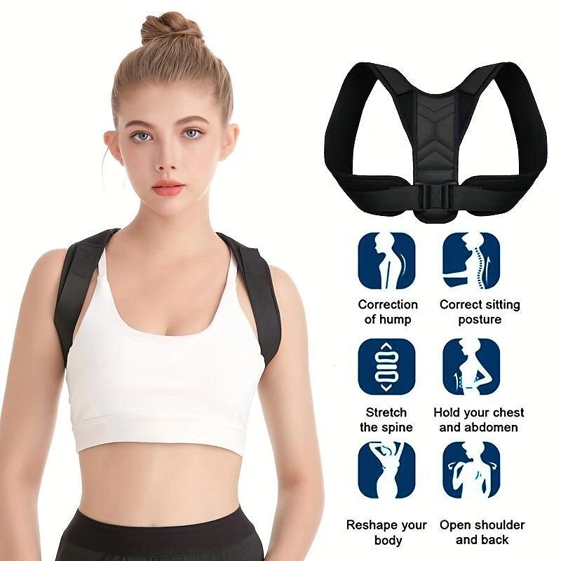 Posture Corrector For Men Women, Comfortable Upper Back Support Straightener With Adjustable Back Strap