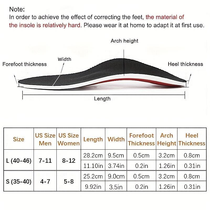 Relieve Foot Pain Instantly with EVA Arch Support Orthotic Insoles - Buy One Size Up for Maximum Comfort!2