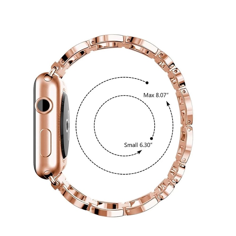 Link Bracelet Compatible with Apple Watch band 40mm 41mm 44mm 45mm with Case Men Butterfly Buckle Stainless Steel Strap Replacement Wristband for iwatch Series 9 8 7 6 5 4 SE2