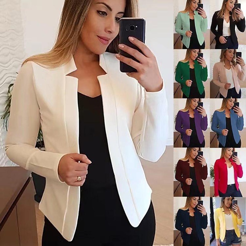 Women'S New Fashion Blazer Clean Fit Long-Sleeved Cardigan Casual Suit Jacket Top2