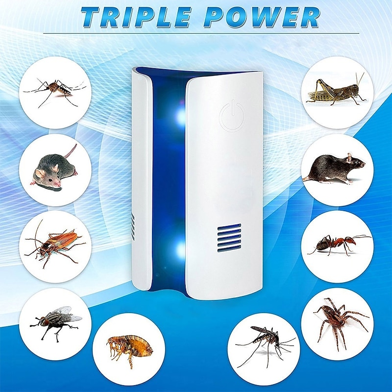 Electronic Ultrasonic Pest Repeller – Multi-Function Insect Killer for Mice, Bed Bugs, Ants, Cockroaches, US/UK Plug2