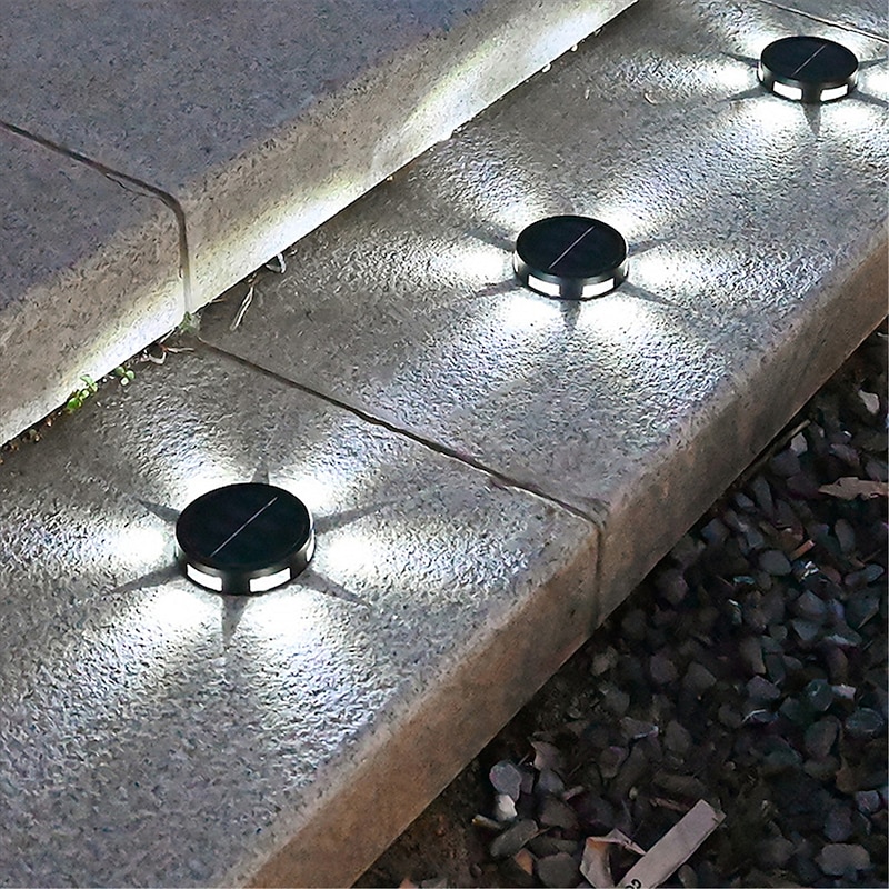 Solar Ground Lights  Wall Lamp 6 LEDs Outdoor Garden Landscape Lamp Lawn Pathway Yard Deck Patio Walkway Sunlight Waterproof