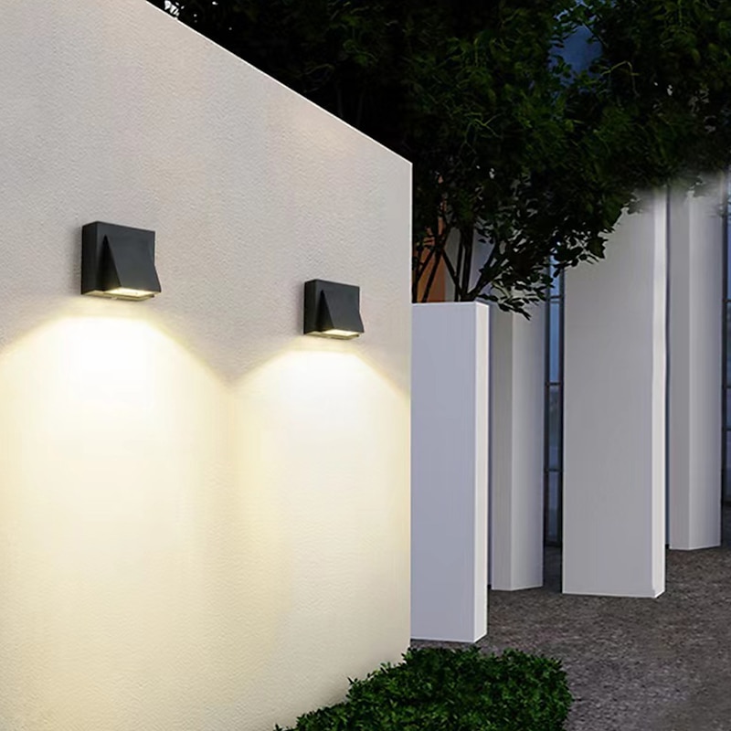 Led Outdoors Wall Lamp 5W 10W Up/Down Lighting Indoor Double-Head Curved Waterproof IP65 Wall Lamp Modern Bedroom Lamp Warm White Light AC85-265V4