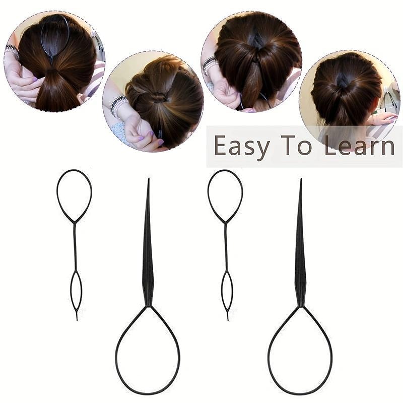 6pcs Hair Styling Accessories Kit Set Bun Maker Hair Braid Tool For Making DIY Hair Styles Black Magic Hair Twist Styling Accessories For Girls Or Women3