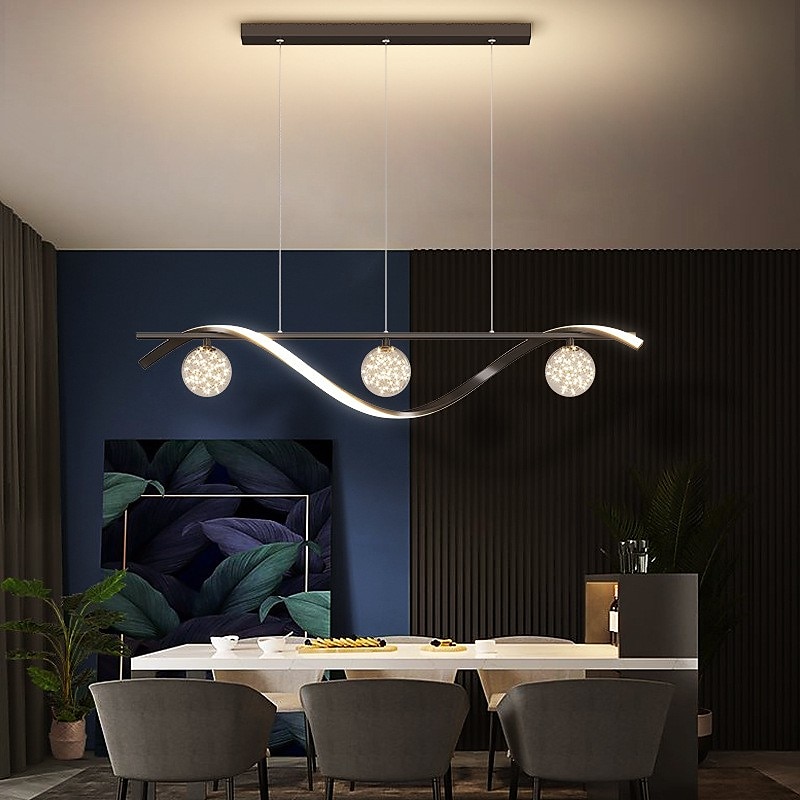 LED Pendant Light 100 cm Island Lights Dimmable Line Design Aluminum Stylish Minimalist Painted Finishes Dining Room Kitchen Lights 110-240V3