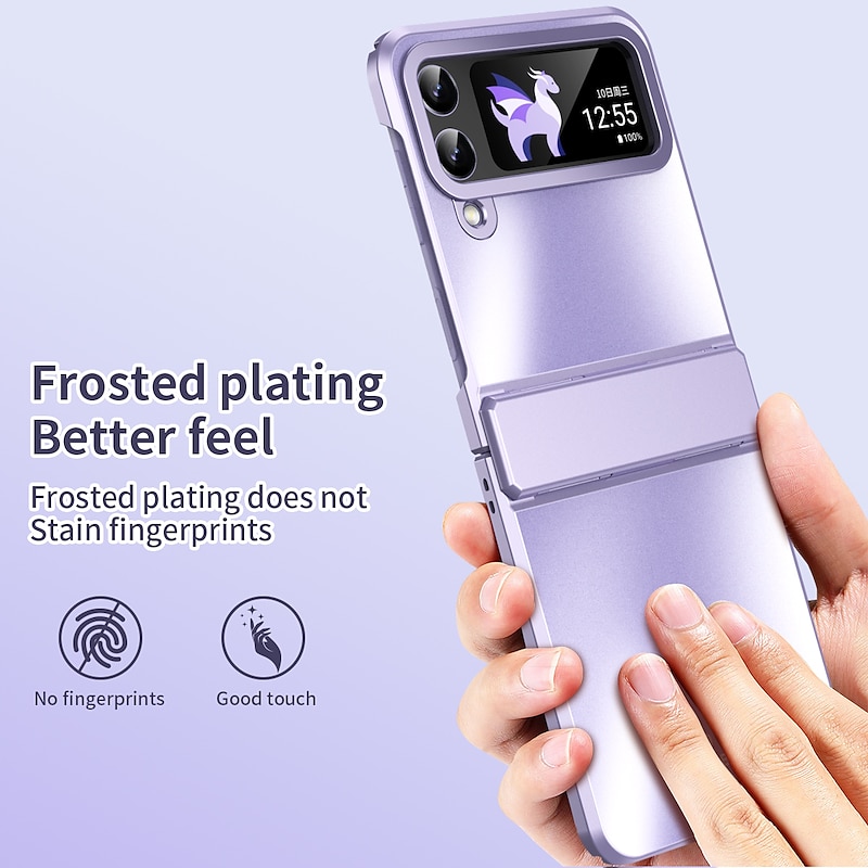 Phone Case For Samsung Galaxy Z Flip 6 Z Flip 5 Z Flip 4 Z Flip 3 Full Body Case Shockproof Solid Colored Aluminum Alloy2