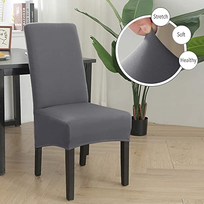 Dining Chair Covers, Burgundy Stretch Chair Cover, Spandex High Back Chair Protector Covers Seat Slipcover with Elastic Band for Dining Room,Wedding