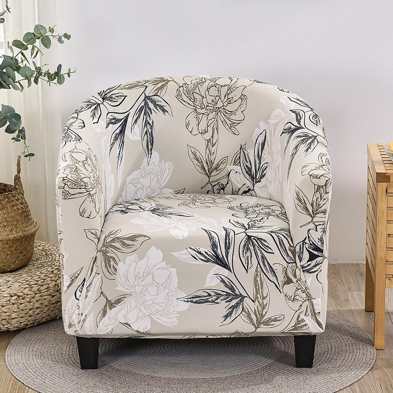 Club Chair Cover Barrel Chair Slipcover Stretch Tub Chair Slipcover, Arm Chair Sofa Cover For Dogs Pet,Washable Couch Furniture Protector Soft Durable4