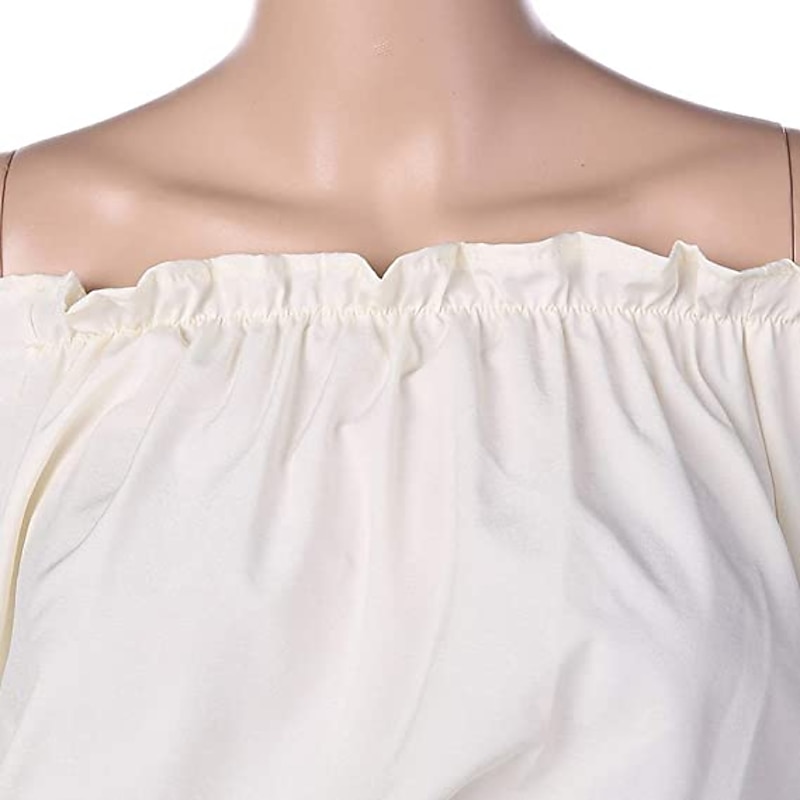 Retro Vintage Victorian Medieval Dress Chemise OverDress Flare Cuff Sleeve Ruffle Sleeve Trumpet Sleeve Lady Viking Irish Fancy Dress Women's Celtic Fantasy Masquerade Casual Daily Renaissance Fair3