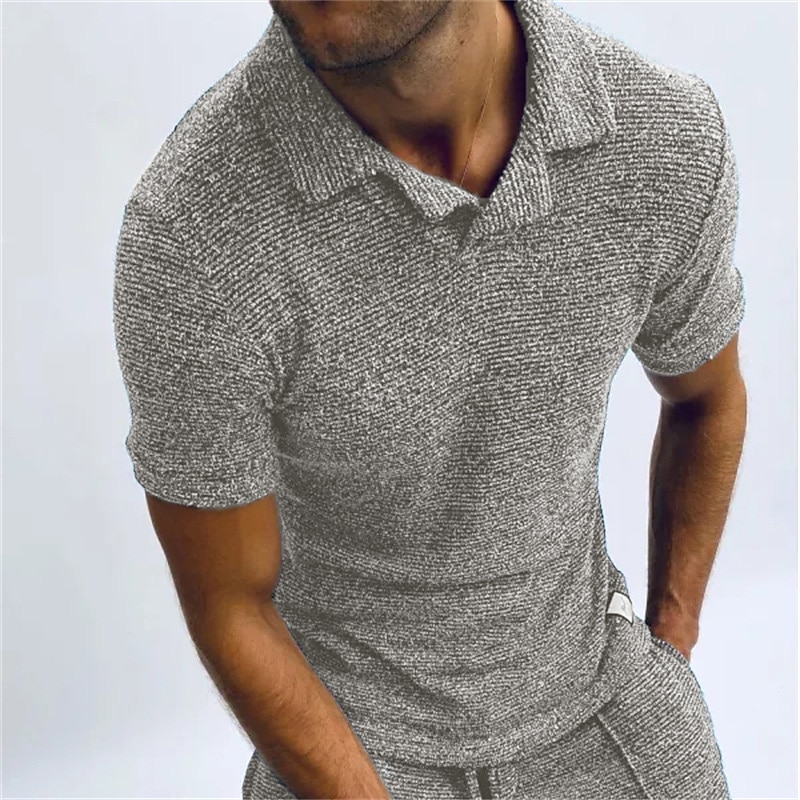 Men's Sport Polo Polo Shirt Casual Holiday Cuban Collar Short Sleeve Fashion Basic Plain Quick Dry Summer Regular Fit Azure Black Red Brown Gray Sport Polo2