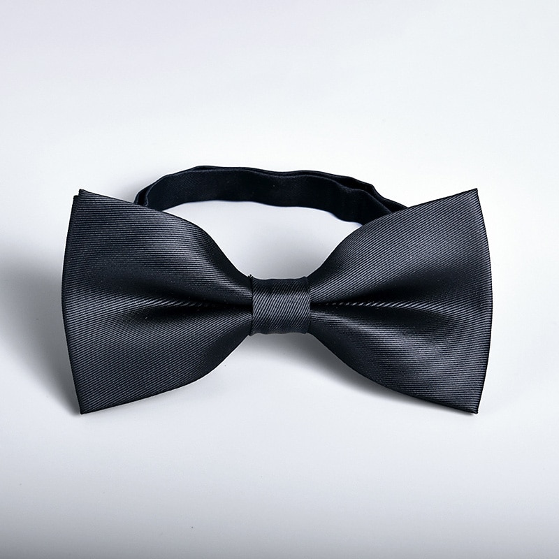 Men's Bow Tie Neckties Bowtie Pre-Tied Adjustable Bow Plain Wedding Birthday Party3