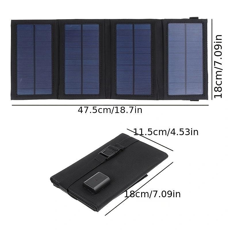 20W Portable Solar Charger 5V Foldable Solar Panel With USB Port Compatible With Cell Phone Digital SLR Power Bank For Outdoor Camping Hiking RV Trip3