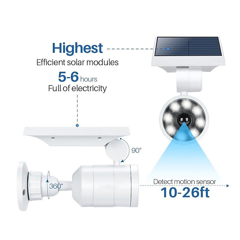 Solar Flood Lights Outdoor Motion Sensor 1400lm LED Spotlight 9W(130W Equiv.) Solar Flood Security Lights for Garden Driveway Patio Yard Path Porch Deck4