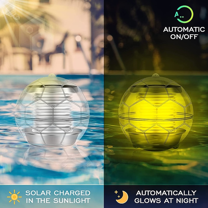 Solar Floating Pool Lights Waterproof LED Ball Lights RGB Color Changing Pool Pond Fountain Garden Party Bathtub Decoration3