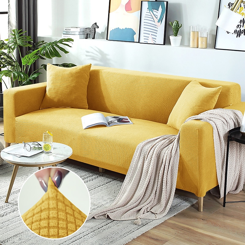 Stretch Couch Covers Burgundy Sectional Sofa Cover For Dogs Pet, Farmhouse Slipcovers For Love Seat, L Shaped,3 Seater, U Shaped, Arm Chair Washable Couch Protector Soft Durable