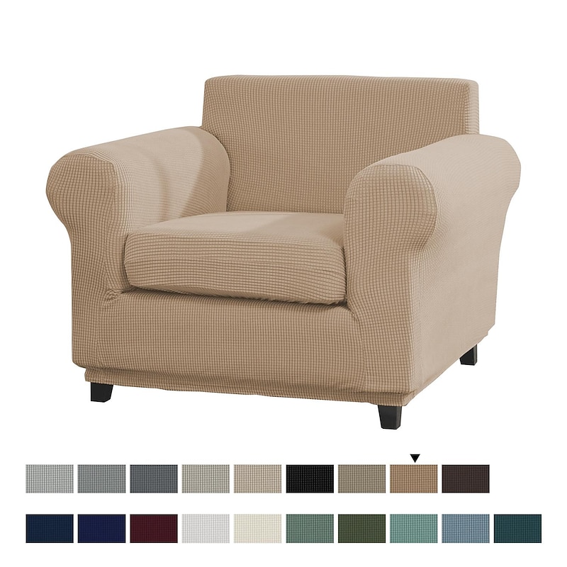 Stretch Single Sofa Cover For Dogs Pet, Armchair Slipcover 1 Seater Couch Furniture Protector with Elastic Bottom Washable Couch Furniture Protector4