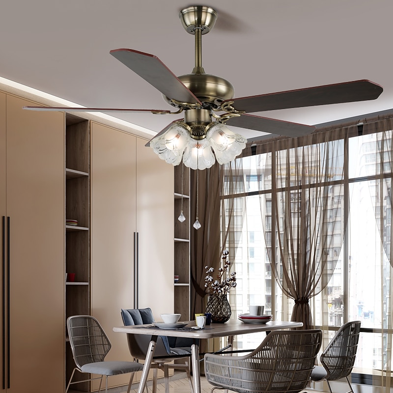 Ceiling Fan with Lights and Remote 42" Industrial Fandelier Indoor Vintage Chandelier Fan Light for Bedroom, Living Room, Dinning Room, Kids Room Warm White2