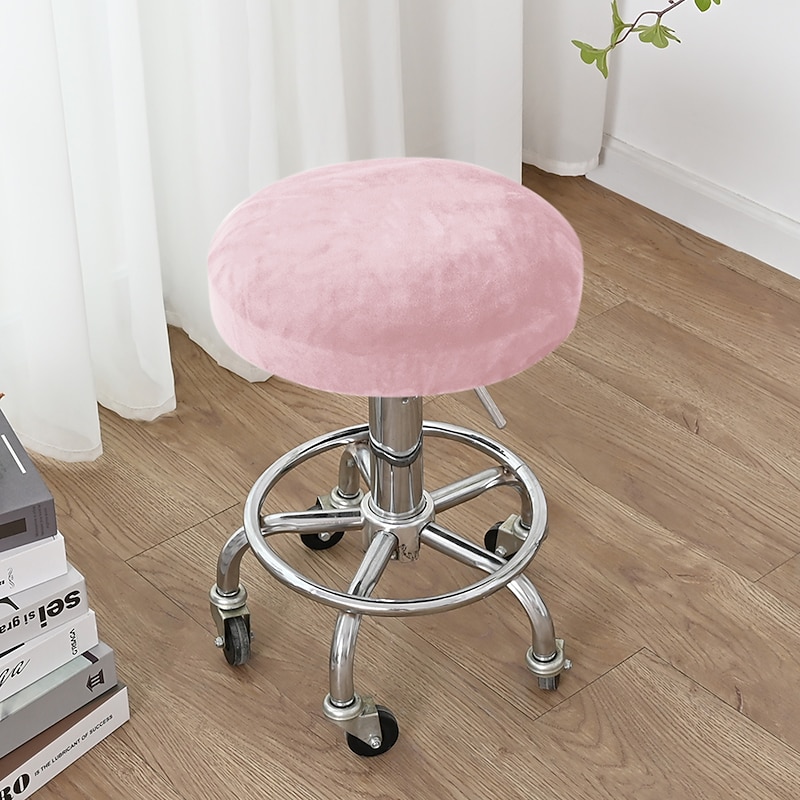Velvet Round Bar Stool Seat Covers Pub Counter Stool Chair Slipcover Square Swivel Barstool Elastic Bar Chair Covers Washable Cushion Cover for Coffe Party Bar Restrant