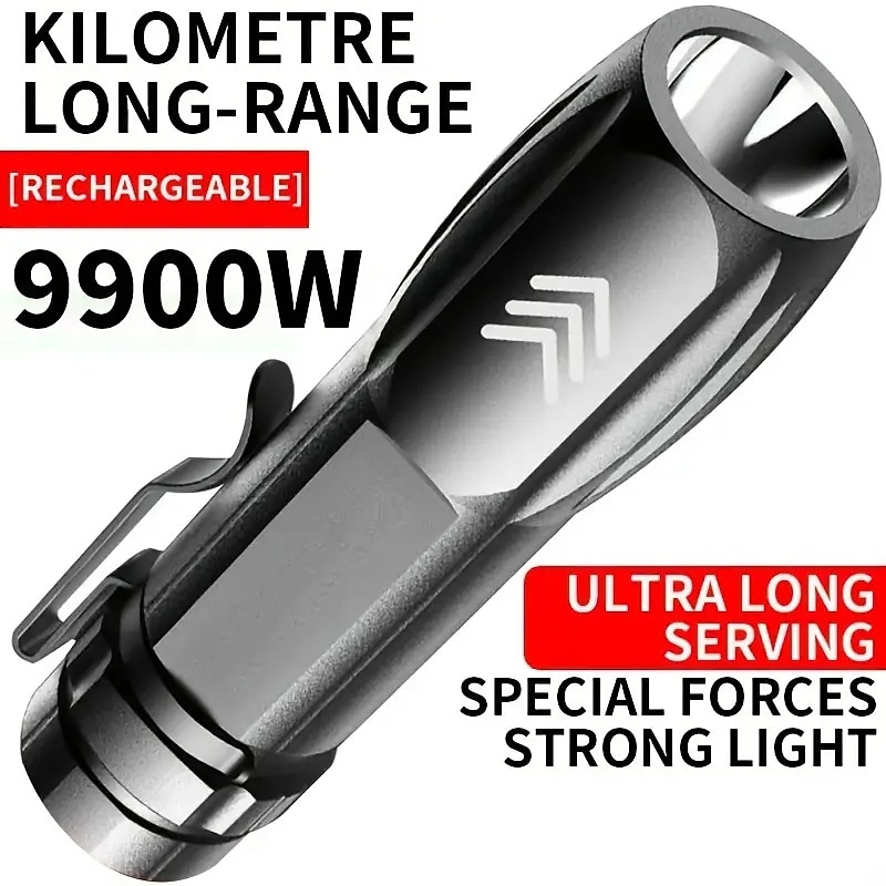 1pc Mini Portable LED Bright Flashlight With USB Fast Charging Water-resistant For Outdoor Hiking At Night2