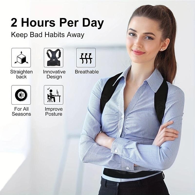 Unisex Back Brace Posture Corrector, Magnetic Lumbar Back Support Belt For Back Pain Relief (Order A Size Up)4
