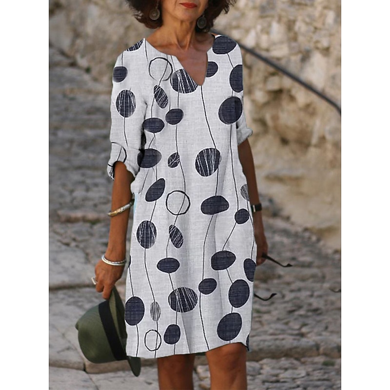 Women's Mini Dress Petite Dress T Shirt Dress Tee Dress Shift Dress Summer Dress Active Vintage Fashion Outdoor Vacation Work Regular Fit Floral Half Sleeve V Neck Pink Navy Blue Blue Gray3