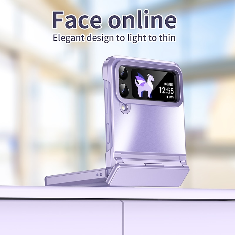 Phone Case For Samsung Galaxy Z Flip 6 Z Flip 5 Z Flip 4 Z Flip 3 Full Body Case Shockproof Solid Colored Aluminum Alloy4