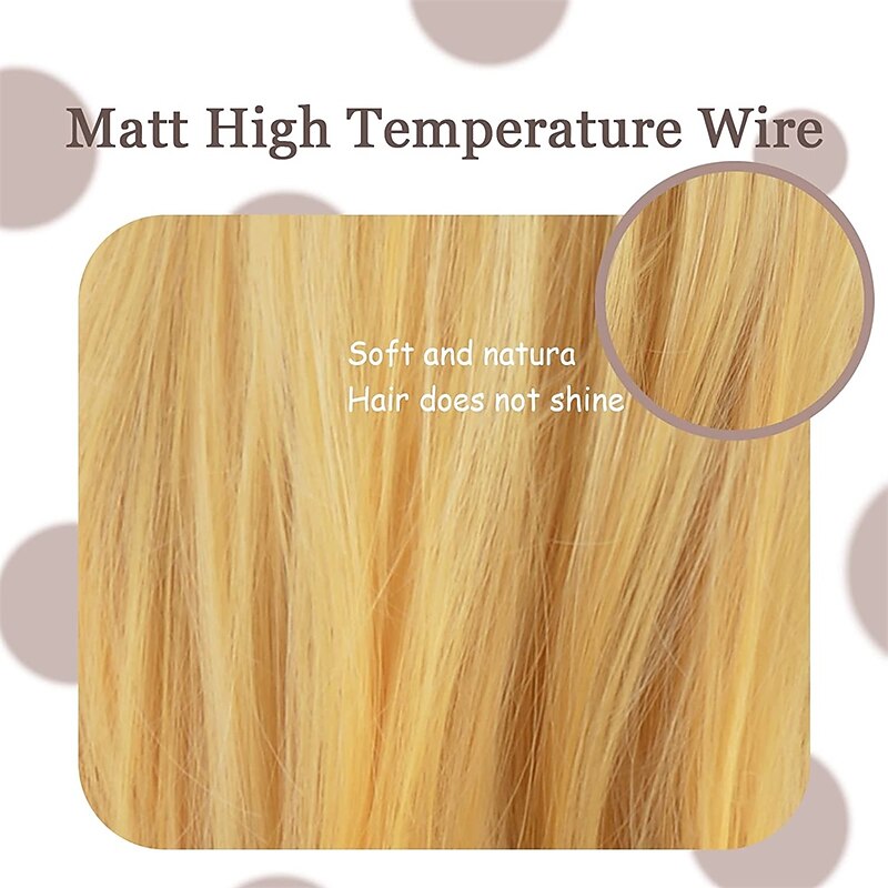 Golden Princess Wig with Bangs Yellow Long Wavy Film Cosplay Synthetic Blonde Wig for Party Anime Halloween Wigs3