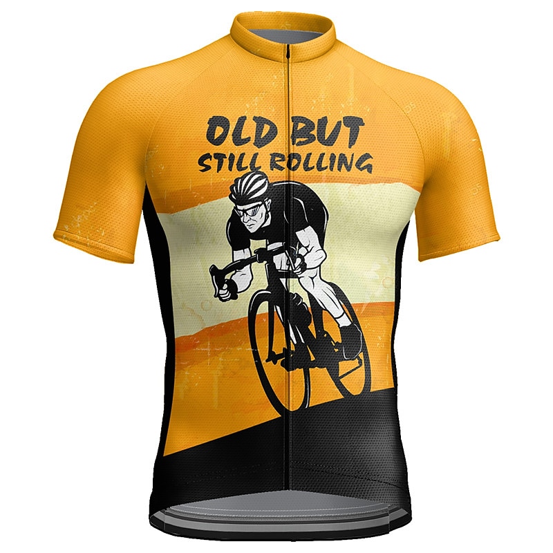 Men's Cycling Jersey Graphic Letter & Number Funny Short Sleeve Bike Jersey Top with 3 Rear Pockets Mountain Bike MTB Road Bike Cycling Quick Dry Reflective Strips Back Pocket Moisture Wicking Sports3