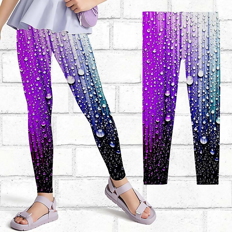 Girls' 3D Graphic Star Leggings Summer Spring Active Cute Streetwear Kids 3-12 Years Outdoor Street Sport Slim4
