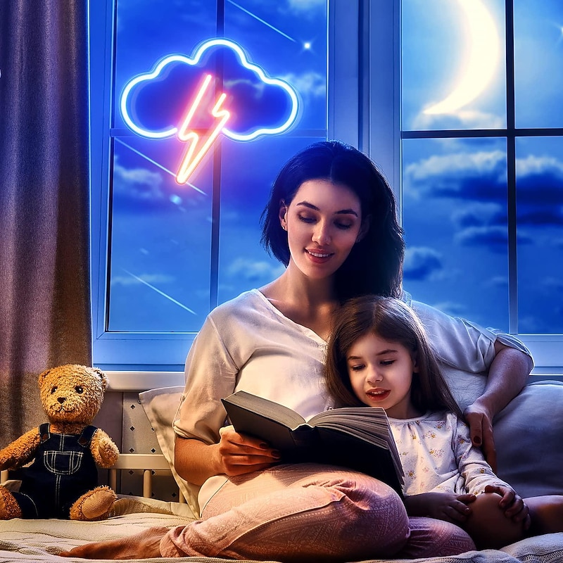 Neon Sign Cloud Led Neon Light Wall Light Wall Decor Battery or USB Powered Light Up Acrylic Neon Signs for Bedroom Kids Room Living Room2