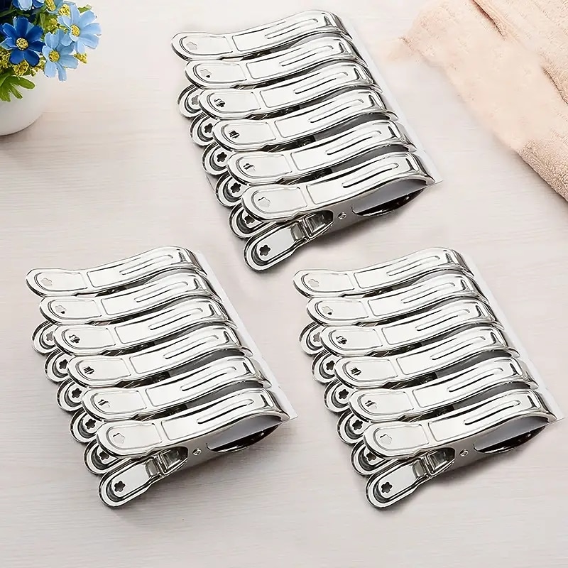 16pcs Stainless Steel Greenhouse Clamps Garden Clips Plant Cover On Garden Hoops Or Greenhouse Hoops Stainless Steel Clothes Pins Sturdy Metal Beach Towel Clips2