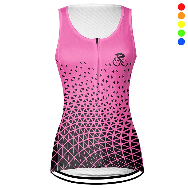 Women's Cycling Vest Cycling Jersey Graphic Geometic Sleeveless Bike Vest / Gilet Jersey Top with 3 Rear Pockets Mountain Bike MTB Road Bike Cycling Quick Dry Back Pocket Moisture Wicking Breathable