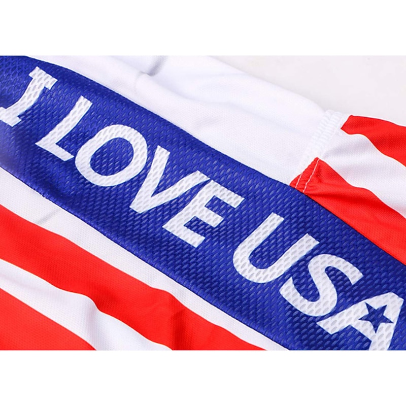 Men's Cycling Jersey I LOVE USA Pattern Short Sleeve Bike Jersey Top with 3 Rear Pockets Quick Dry Lightweight Soft Wicking Grey Sports Clothing Apparel3
