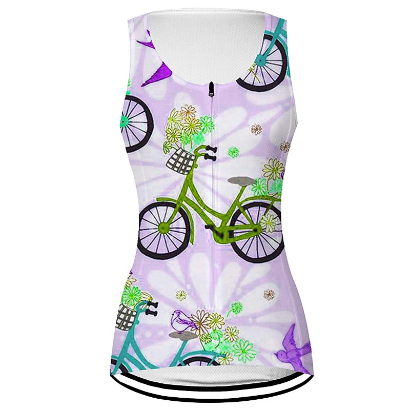 Women's Cycling Vest Cycling Jersey Graphic Floral Botanical Funny Sleeveless Bike Vest / Gilet Jersey Top with 3 Rear Pockets Mountain Bike MTB Road Bike Cycling Quick Dry Back Pocket Moisture3