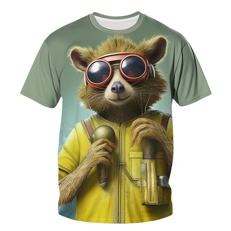 Men's Graphic T Shirt Tee Short Sleeve T shirt 3D Print Crew Neck Shirt Fashion Designer The Muppet Outdoor Casual Daily Black White Yellow Spring & Summer Clothing Apparel S M L XL 2XL 3XL2