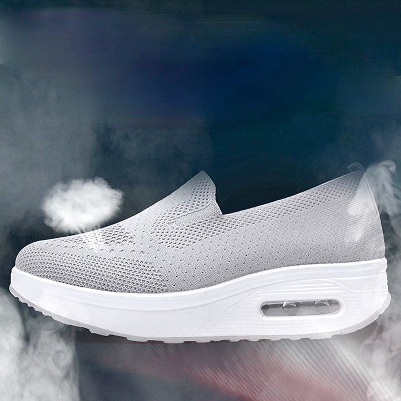 Women's Breathable Slip-On Platform Sneakers – Comfortable and Stylish Walking Shoes4