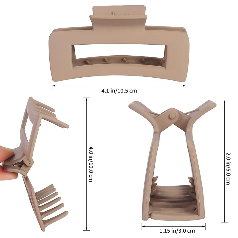 Claw Clips for Thick Hair Large Hair Clips Rectangle Hair Claws 4.1 Inch Banana Clips Claw Clips for Women3