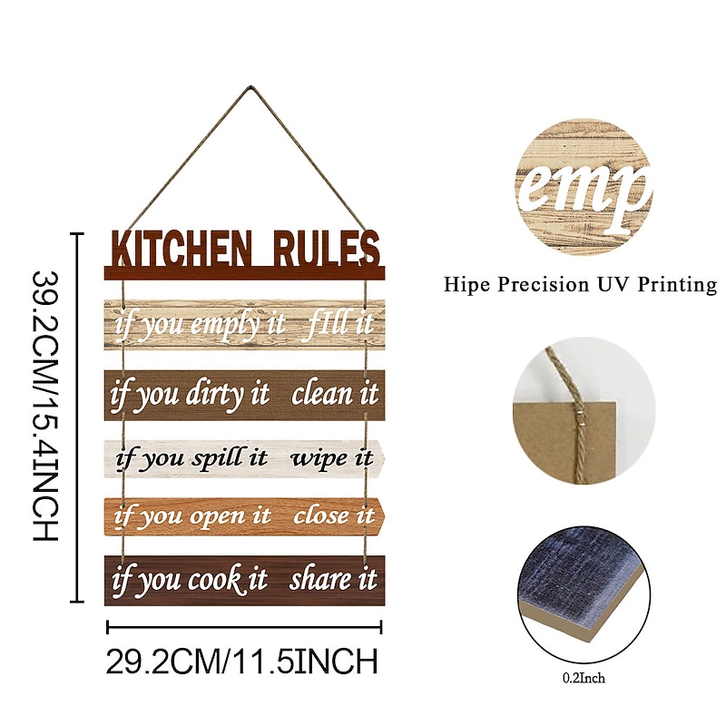 Wall Decoration Wall Hanging European Style Wall Decoration Wooden Tags Kitchen Bathroom Home Decoration Rules Wooden Tags Wall Hanging3