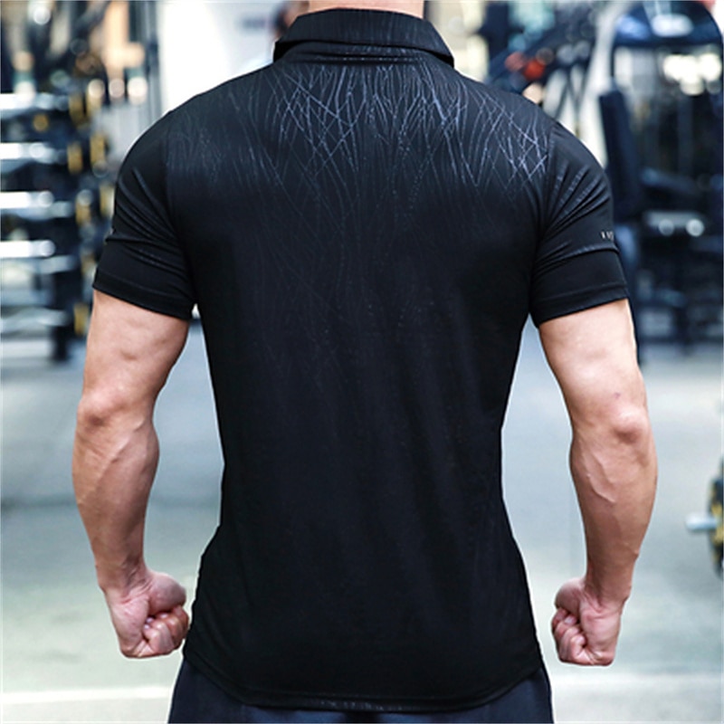 Men's Polo Shirt Golf Shirt Casual Holiday Classic Short Sleeve Fashion Basic Plain Classic Summer Regular Fit Black White Grey Polo Shirt3