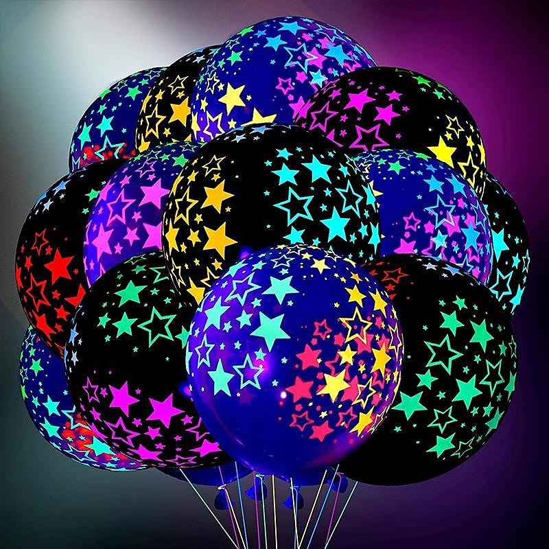 10pcs Glow in the Dark Balloon 12inch 30cm Carnival Party Decoration Transparent Fluorescent Wave Dot Candy Color Dot Wedding Party Decoration4
