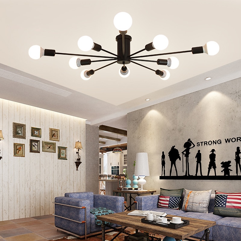LED Ceiling Light 6/10-Light Dimmable Nordic Style Chandelier Sputnik Design Metal Artistic Style Industrial Painted Finishes Kitchen Bedroom Kids Room Lights 110-240V4