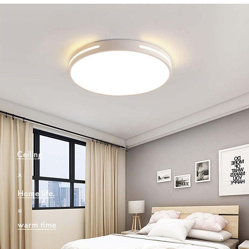 Ceiling Light 12" Macaron Ultra-thin 5cm Bright & Power Saving Modern Acrylic Round Flush Mount LED Ceiling Lamp Warm White 110-240V3
