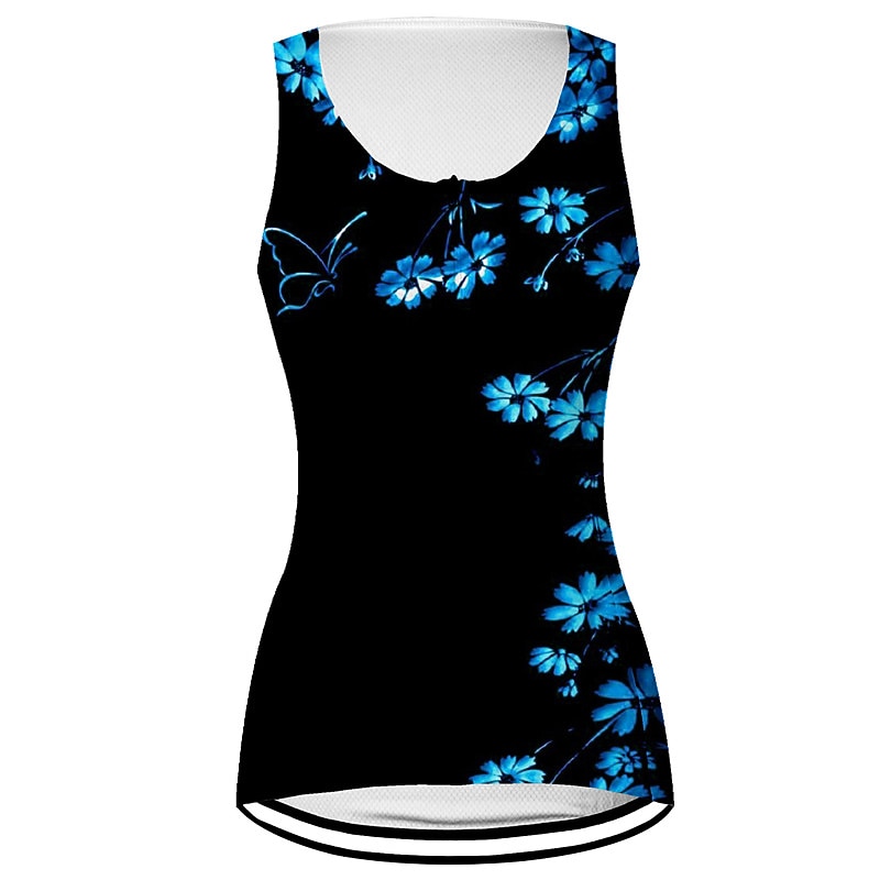 Women's Cycling Vest Cycling Jersey Graphic Floral Botanical Sleeveless Bike Vest / Gilet Jersey Top with 3 Rear Pockets Mountain Bike MTB Road Bike Cycling Quick Dry Back Pocket Moisture Wicking4